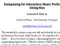 Composing For Interactive Music Performance Using Max